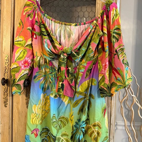 FARM Rio Tropical Print Tie-Front Dress - Picture 5 of 5
